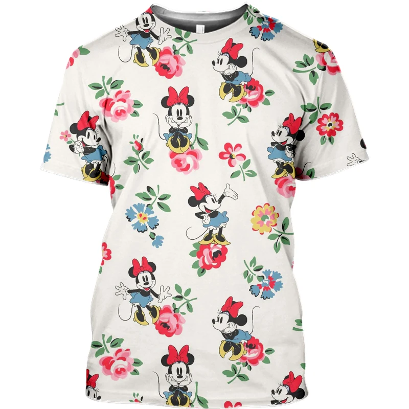 

Футболка в стиле Харадзюку для мужчин и женщин, свободная рубашка с мультяшным 3D-принтом Микки и Диснея, для мальчиков и девочек