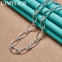 urmylady 925 sterling silver ot buckle simple necklace 45cm 18 inches chain for women man fashion party charm fine jewelry