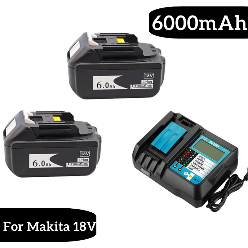 

100%New BL1860 Rechargeable Battery 18V 6000mAh Lithium ion for Makita 18v Battery BL1840 BL1850 BL1830 BL1860B LXT 400+Charger