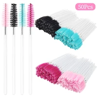50 pcs disposable eyelash brush comb eyebrow eye lashes extension mascara wands makeup professional female beauty tools