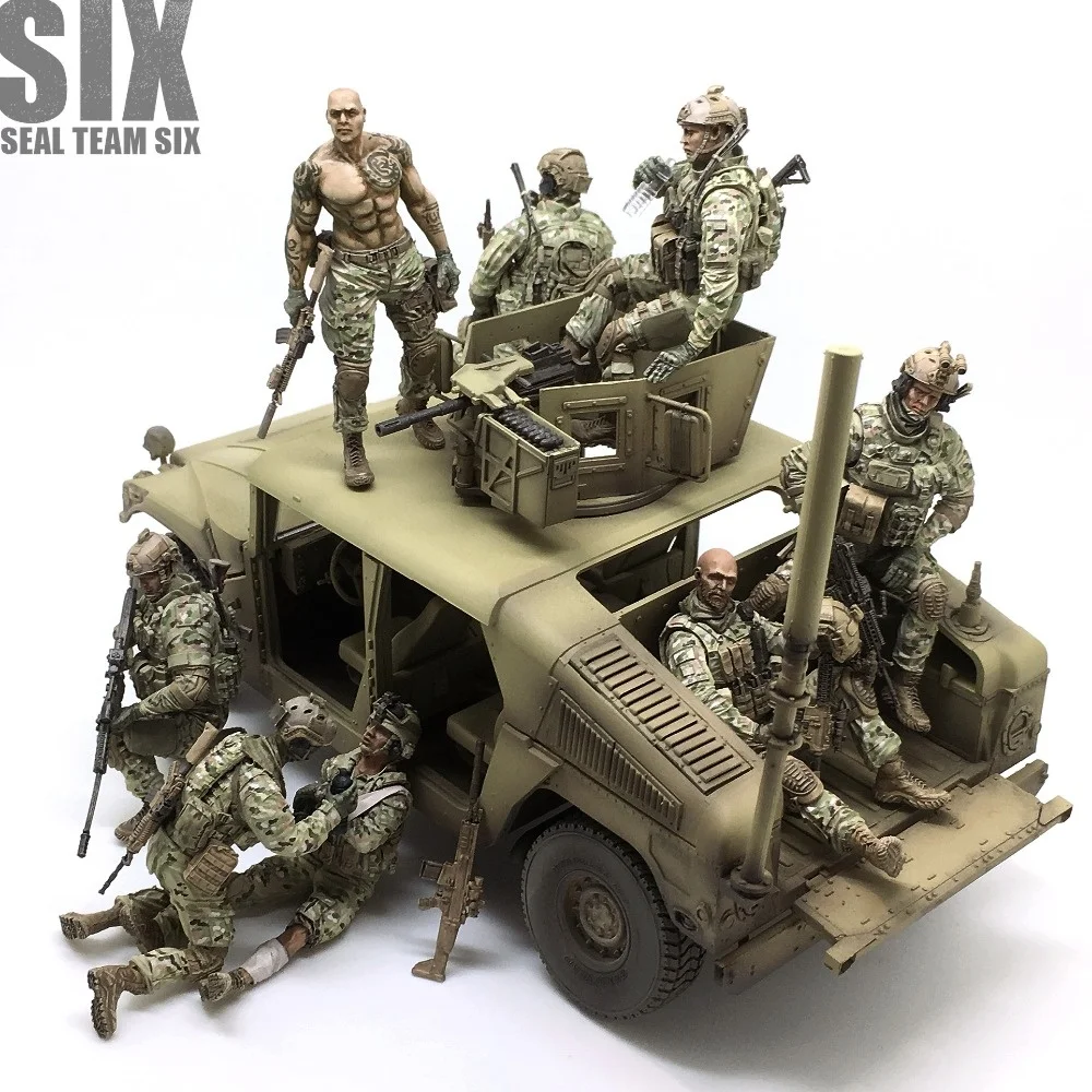 

Resin 1/35 Models Figures Kits US Navy Seal Six Team (6pcs/lot) Unpainted 35Y1641(Not included the Car) Free Shipping