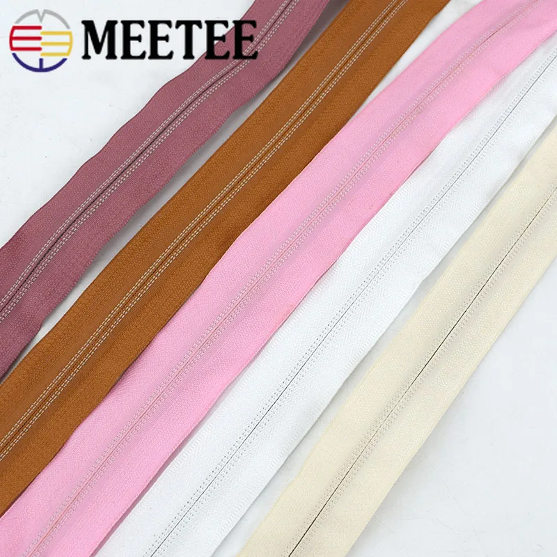 Meetee 5/10Meters 5# Nylon Coil Code Zippers Decoration Zipper Sliders Garment Sewing Zip Bags Zips Puller Accessories | Дом и сад