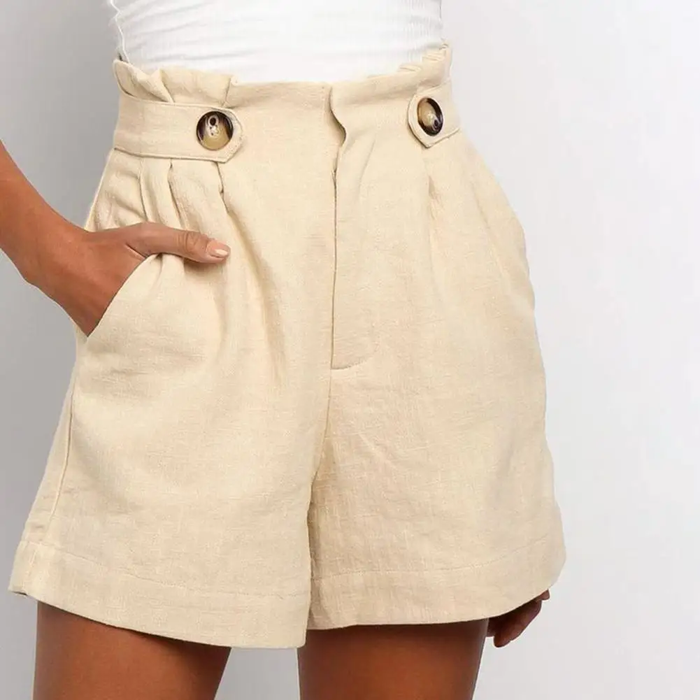 

New Women's Shorts Wild Casual High Waist Loose Cotton Linen Wide Leg Shorts Feminino Mujer Jeans Bermuda Sexy Spodenki