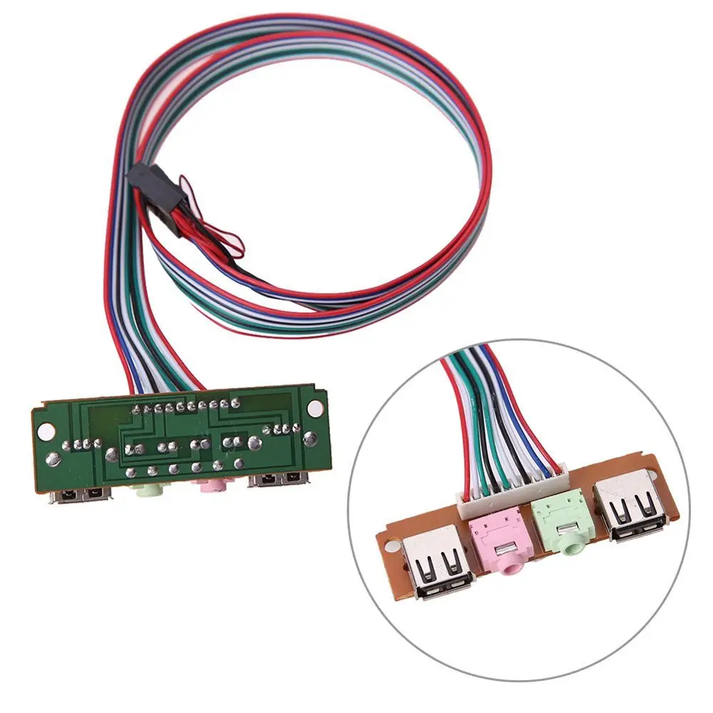 

Cable Adapter USB Audio Port 2 USB Ports Motherboard Expansion Card Front Panel Computer Case Panel Audio Jacks Port