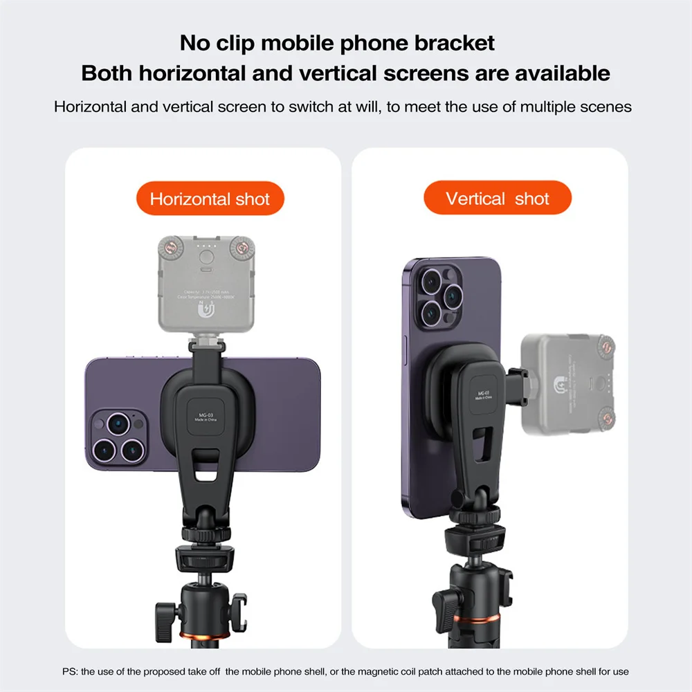 NEW Vrig MG-03 Magnetic Camera Phone Holder Tripod Mount for Mag-Safe iPhone 14 13 12 Series Magnet Phone Holder with Cold