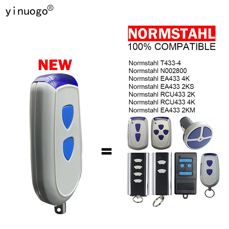 

100% Compatible NORMSTAHL T433-4 N002800 EA433 4K 2KS 2KM RCU433 2K 4K Garage Remote Control Door Opener 433.92MHz Rolling Code