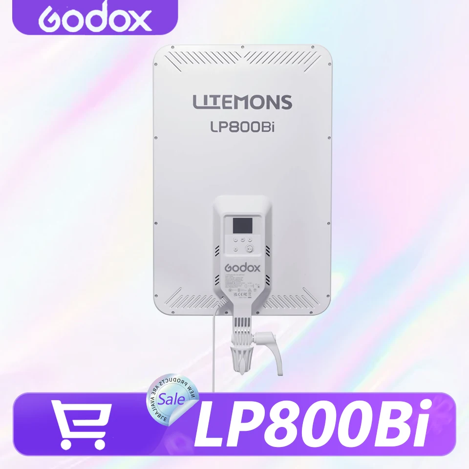 Фото Светодиодная панель Godox LITEMONS LP800Bi 85W Bi-Color 2800-6500K CRI96 с 11 эффектами, бесшумным охлаждением и управлением через приложение для прямых трансляций, видеоблогов и студийной съемки №1