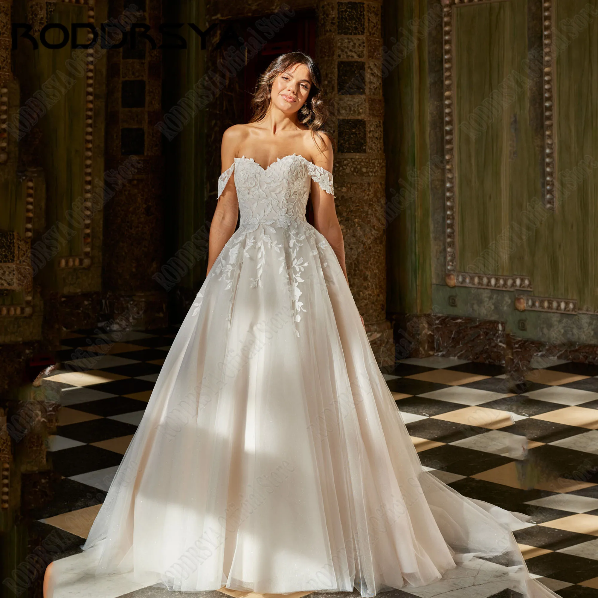 RODDRSYA блестящие свадебные платья милое платье со съемными рукавами невесты