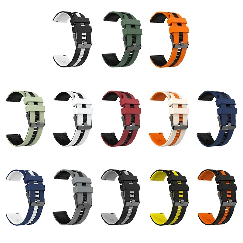 Ремешок силиконовый для HUAWEI Watch GT 5 46 мм/GT3 мм спортивный двухцветный браслет часов