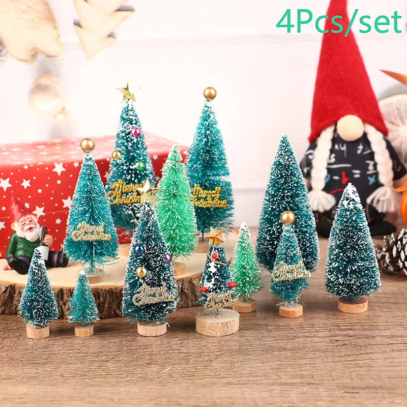 

4 шт./набор 1:12 миниатюрная Рождественская елка для кукольного домика, кедровая елка, снежинка, Сосновая игла, украшение для сада, игрушка, аксессуары для кукольного домика