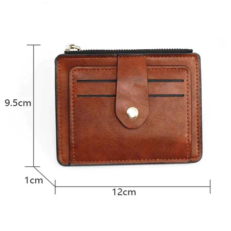 2023 New Mini Men Card Wallets Free Name Engraving Slim Purses Zipper Coin Pocket Luxury Small Men's Wallet Unisex Card Holder