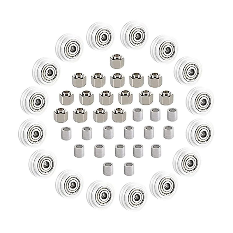 

48 PCS 3D Printer POM Pulley Wheel Set With Pulley Bearing For Creality Anycubic Anet Series 3D Printer Ender 3