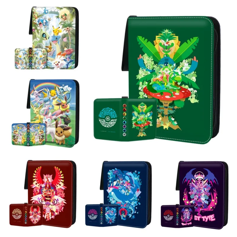

Pokemon 400Pcs Card Album 4 Pocket Zipper Binder Folder Pokemon Battle Card Pack Kids Birthday Gift Christmas Gift Without Cards