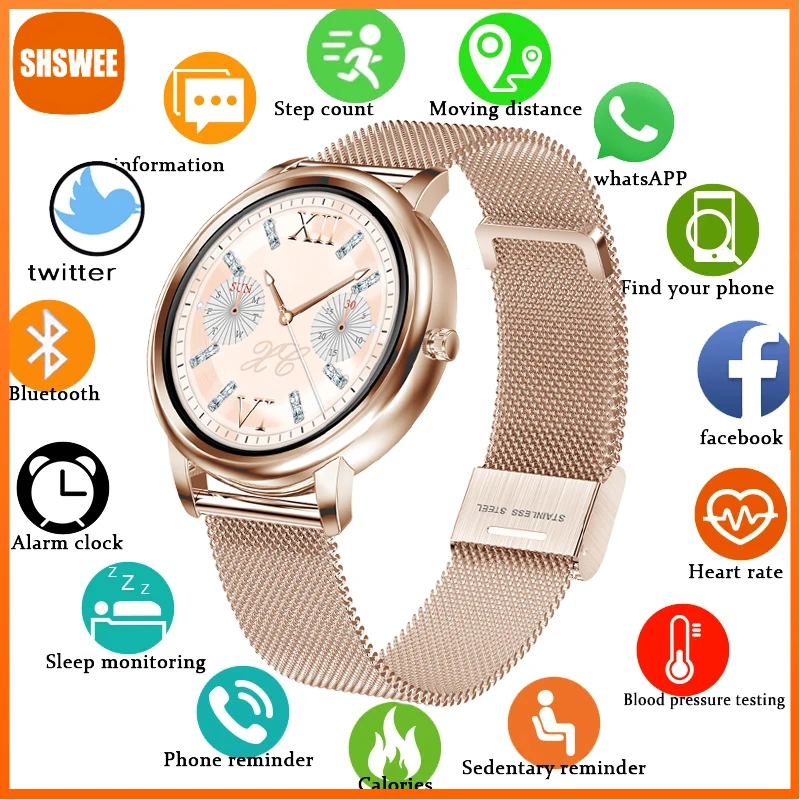 

For Xiaomi Smart Watch Women Full Touch Screen Smartwatch for Woman Girls Compatible With Android Ios Fitness Tracker