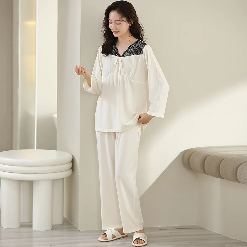 Newest Women Pajamas Set Spring and Autumn Long Sleeve Leisure Female Modal Kimono Nightwear