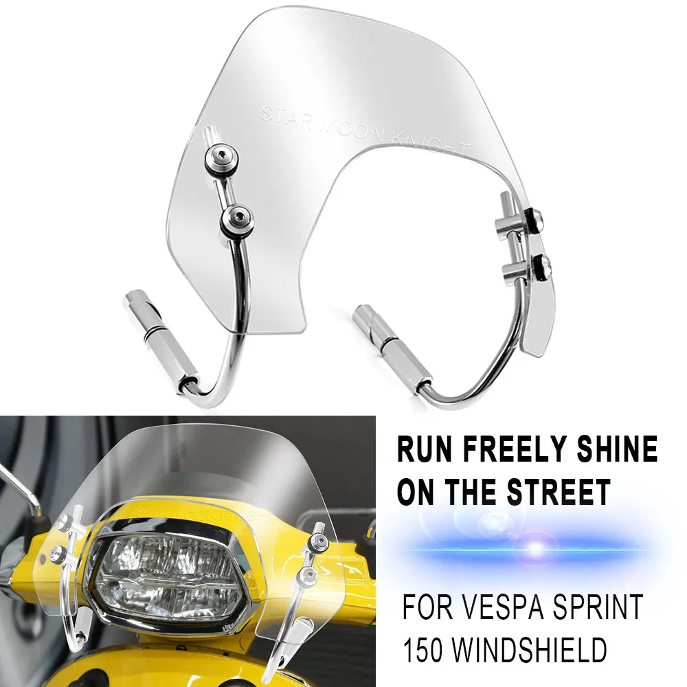

Motorcycle Accessories For Piaggio Vespa Sprint 150 2013- 2021 2022 Windscreen Windshield Wind Shield Screen Protector Parts