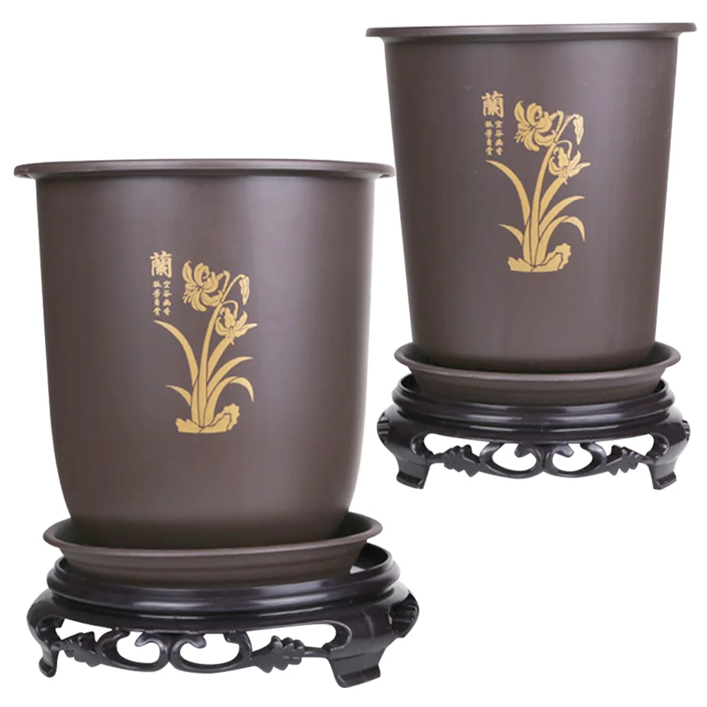 

2 Sets Orchid Planter Creative Garden Flowerpot Orchid with Bases Garden Orchid Holder