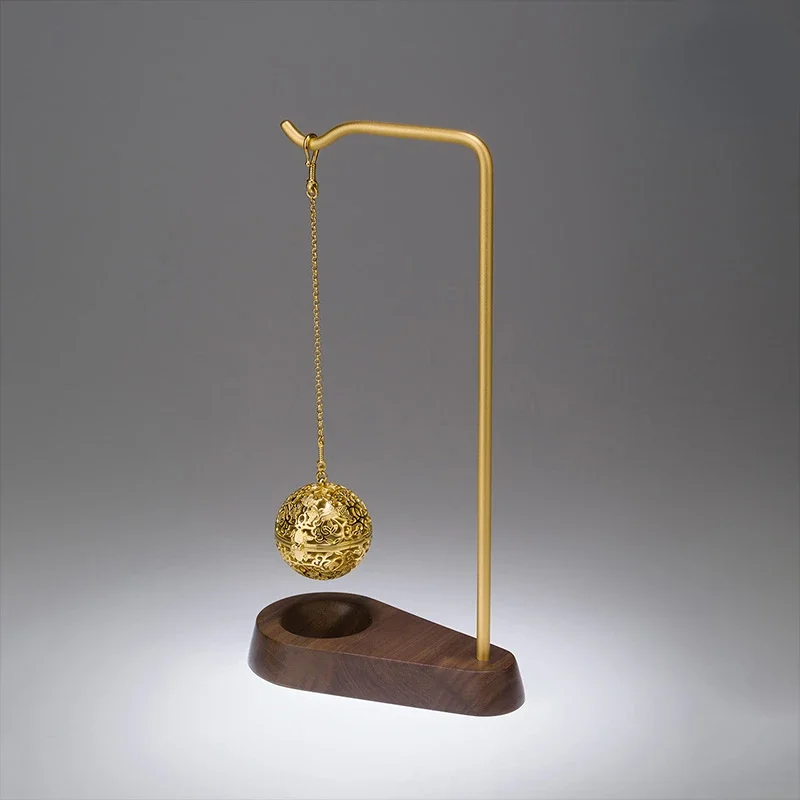 

All Copper Ornaments Datang Perfume Bag Ornaments 24K Real Gold Surface Plated Aromatherapy Gift Decoration