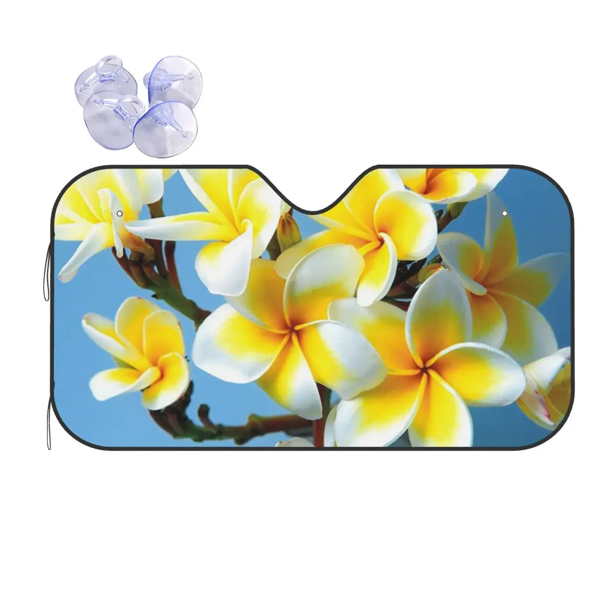

Flores Tropicales Windshield Sunshade Plumeria Flower Retractable Car Front Windshield 76x140cm Sunshade Visor Accessories Cover