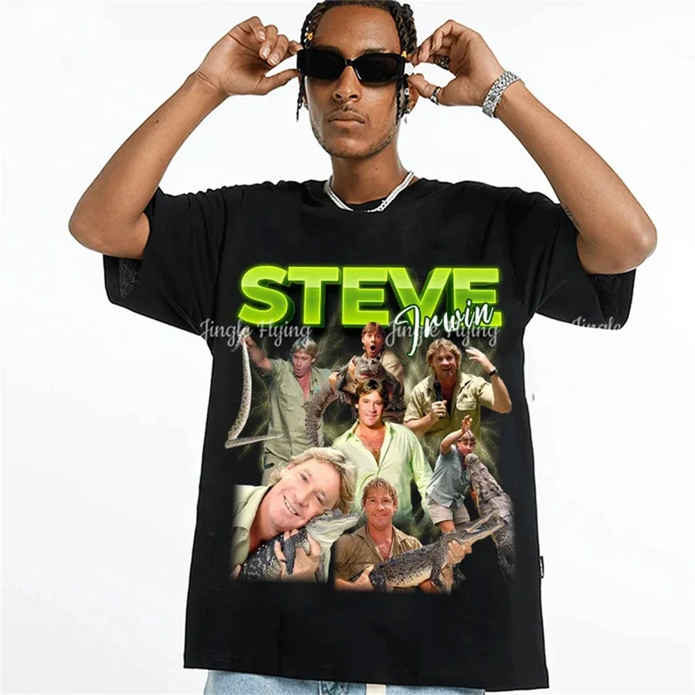 Steve Irwin Vintage Graphic 90s Tshirt Crocodile Hunter Homage T-Shirt Unisex Fans Tee