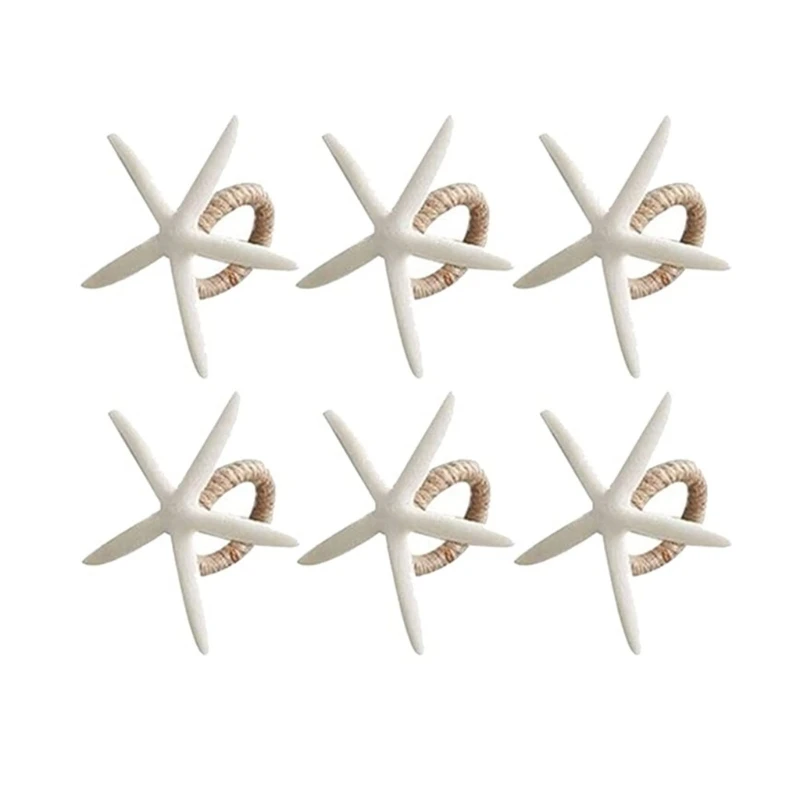 

6PcsStarfish Serviette Holder Spring Napkin Buckle for Christmas Home Gathering