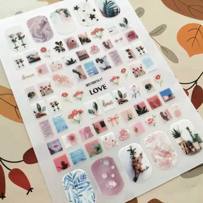 

Новейший дизайн ярлыков с цветами, 3D Самоклеящиеся наклейки, инструменты для творчества, художественные украшения, наклейки для ногтей