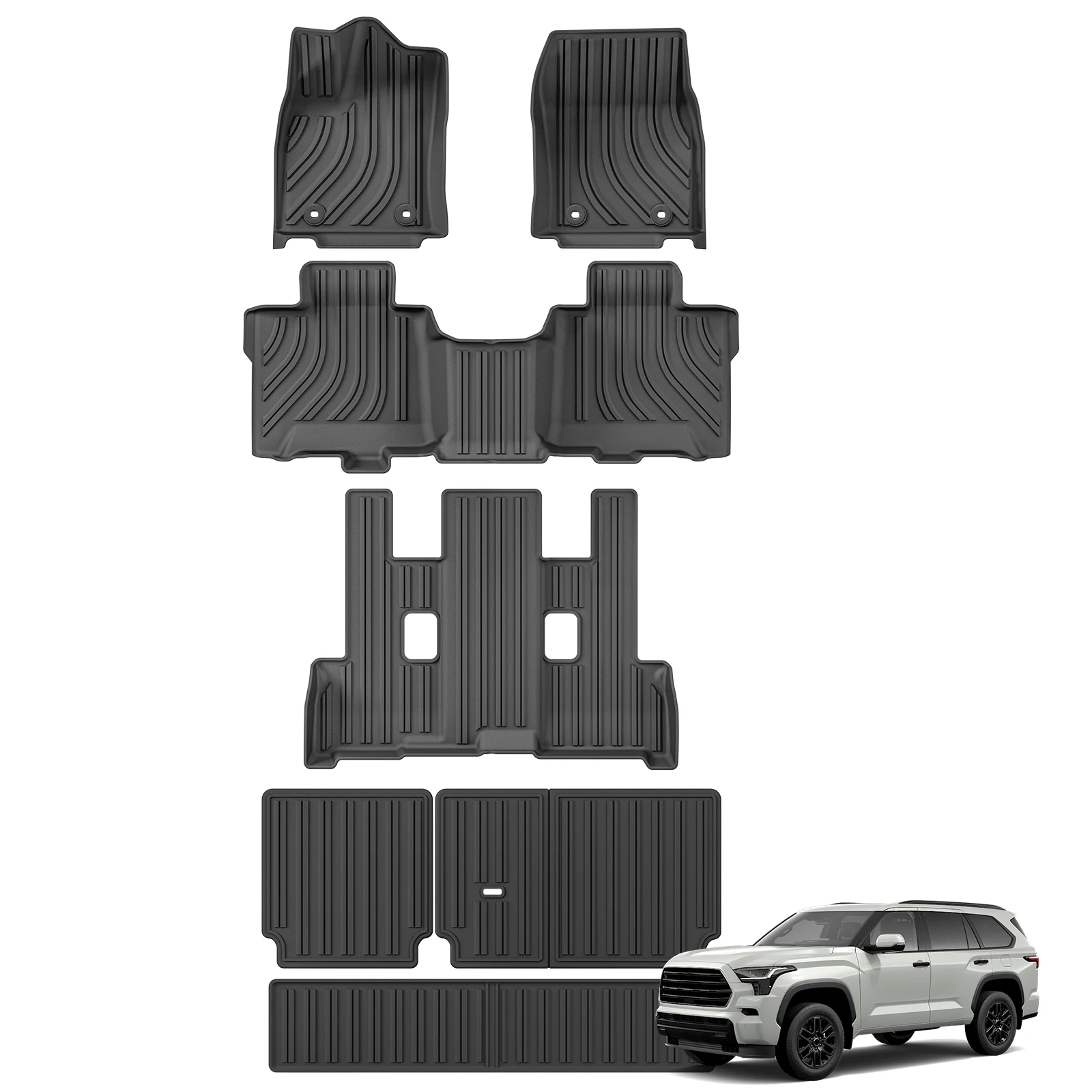 for Toyota Sequoia 2023 2024 2025 TPE 3D Car Floor Mats Trunk Pad ...