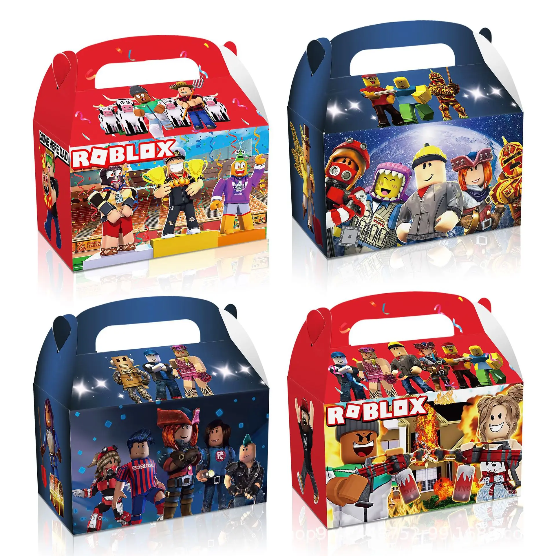 

60/48/24pcs Robot Game Themed Party Decoration Robloxed Gift Boxes Thanks Gift Bags Baby Shower Kid Birthday Party Supplies