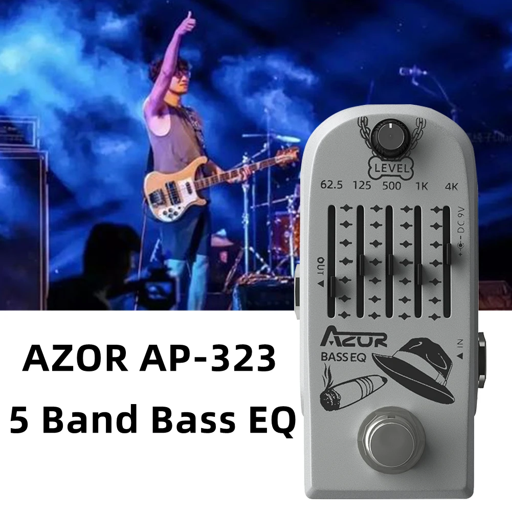 AZOR AP-323 5 частотных полос басов гитара с эквалайзером педаль эффектов алюминиевый