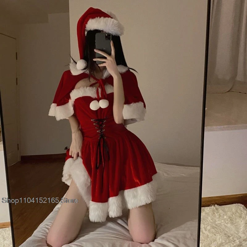 2025 кролик для девочек Рождество леди Санта-Клаус карнавальный костюм зимняя