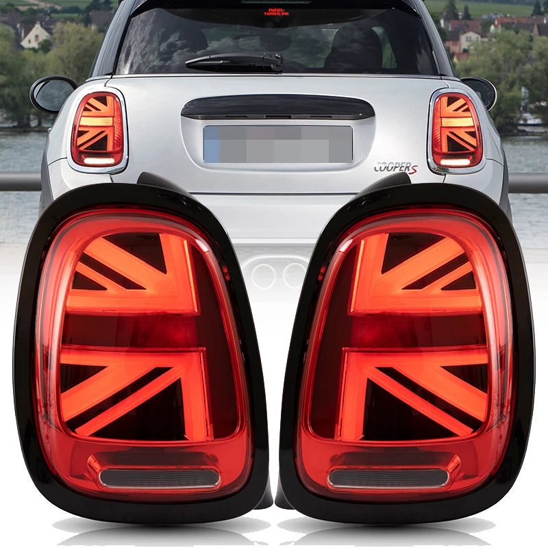 

LED Tail Lights For BMW Mini Cooper F55 F56 F57 2014-2019 UK UNION JACK LCI Red/Smoke Lens Rear Tail Lamp with Animation