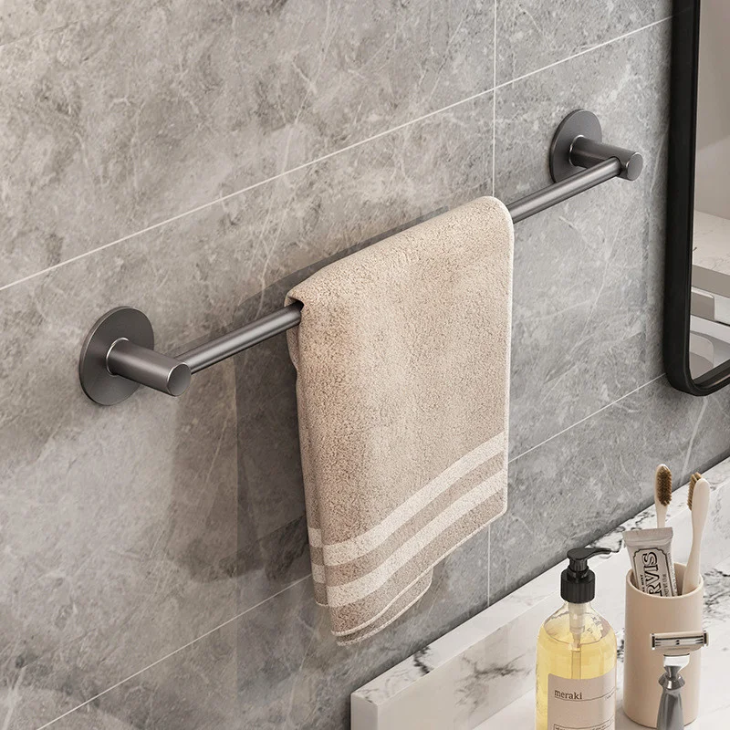 

COUNER Gray Towel Rack Wall Mounted Bathroom Towel Holder Free-punch Strong Load-bearing Towel Shelf Multifunctional Shoes Rack