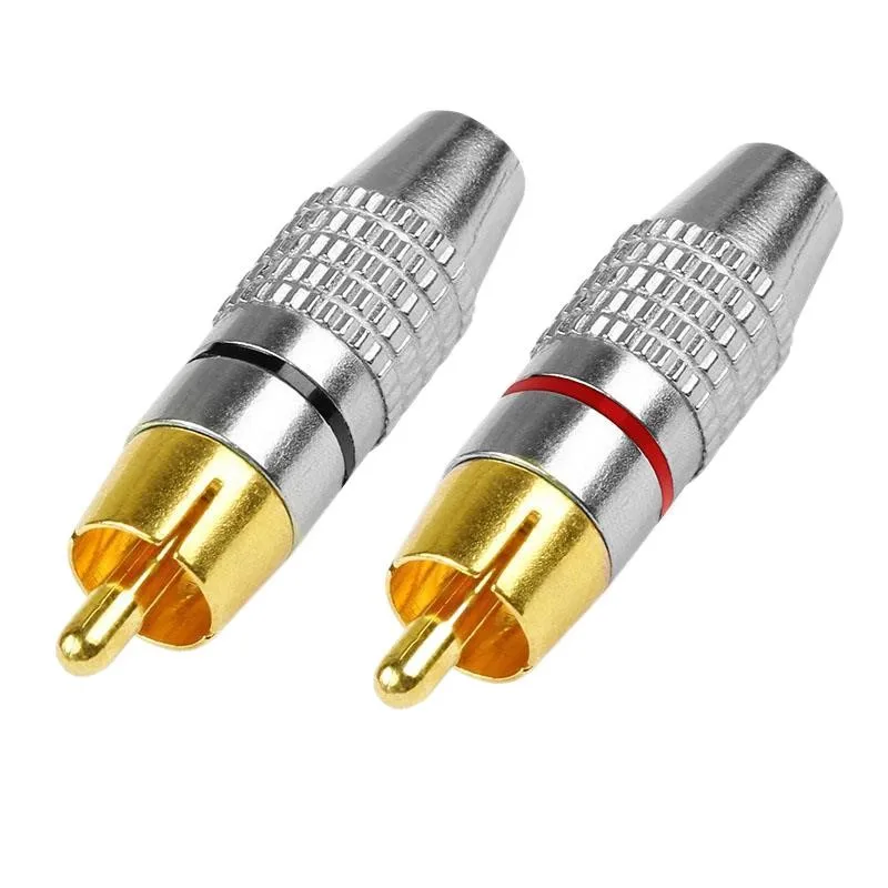 

Avoid welding gold plated rca plugs lotus head speakers amplifier audio lines to connect speakers AV video head welding head