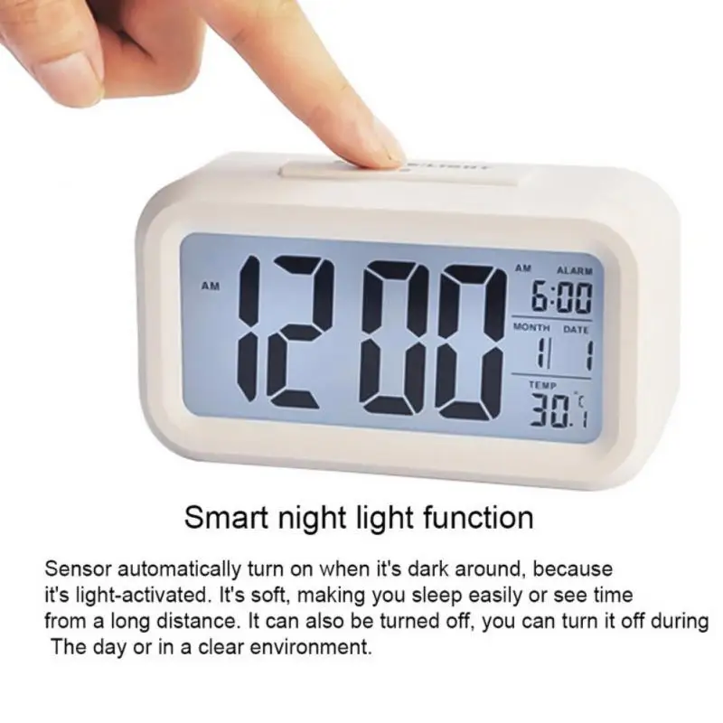 

Электронные часы с подсветкой, креативные цифровые домашние украшения, с термометром, для ленивого сна, с пластиковой подсветкой