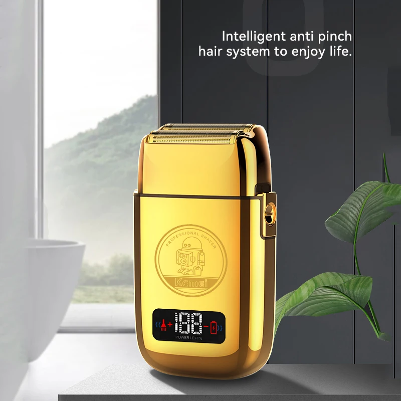Kemei TX3 металлический корпус аккумуляторная бритва для мужчин волос бороды