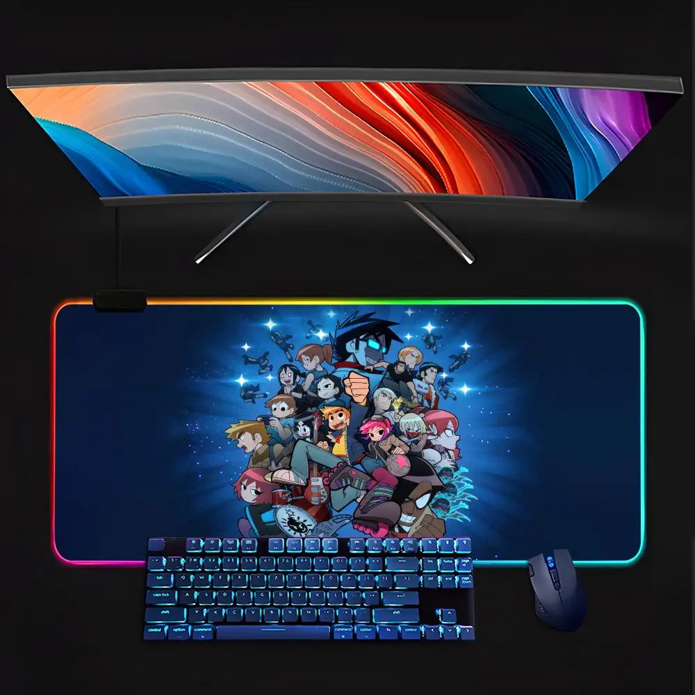 Коврик для мыши Scott Pilgrim RGB геймерская клавиатура ПК светодиодный светящийся