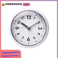 new high quality creative simple mini suction cup wall clock waterproof mute round metal modern design home room decoration