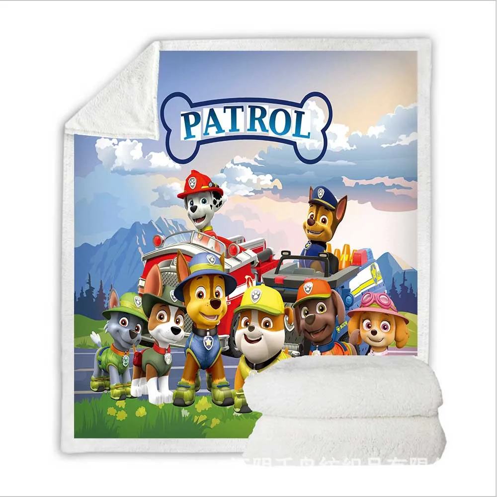Paw Patrol Soft Warm Coral Fleece Blanket Winter Sheet Bedspread Sofa Plaid Throw Light Thin Mechanical Wash Flannel Blankets | Игрушки и