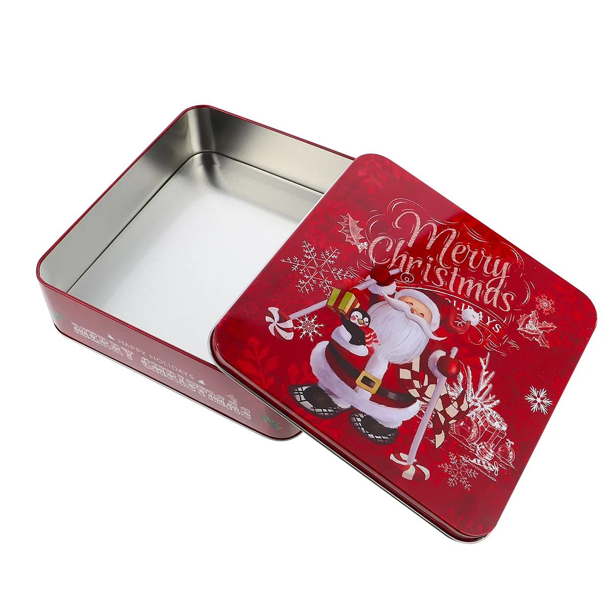 

Christmas Box Cookie Gift Tin Tins Candy Boxestinplate Square Biscuit Can Metal Storagejar Case Empty Partycontainerholder