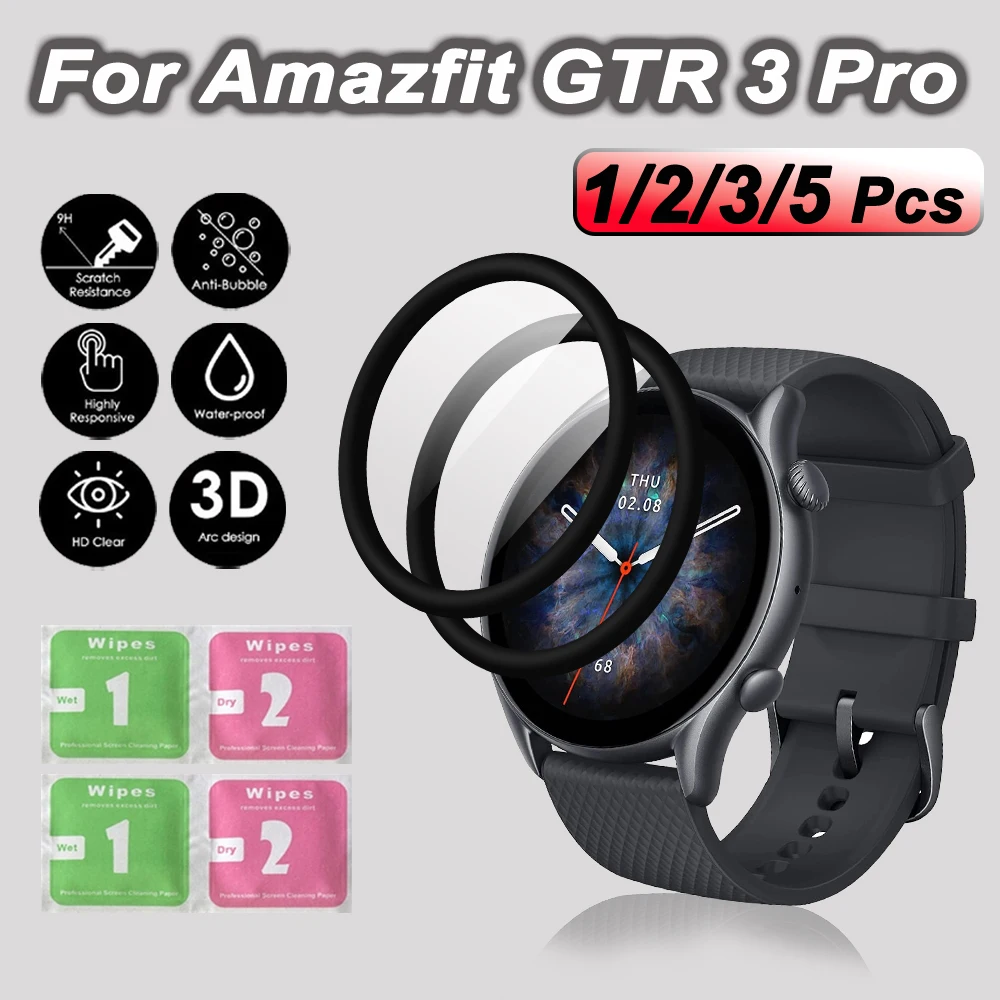 

1/2/3/5 шт. 3D закаленное стекло для Amazfit GTR 3 Pro Защитное стекло для экрана Защитная пленка для часов для Amazfit GTR 3 Защита