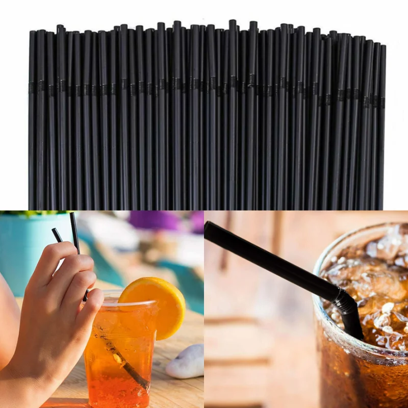 

Соломка пластиковая, 100 шт./компл., черная, гибкая, длинные соломинки для питья, 21 см, для банкетов, баров, вечевечерние