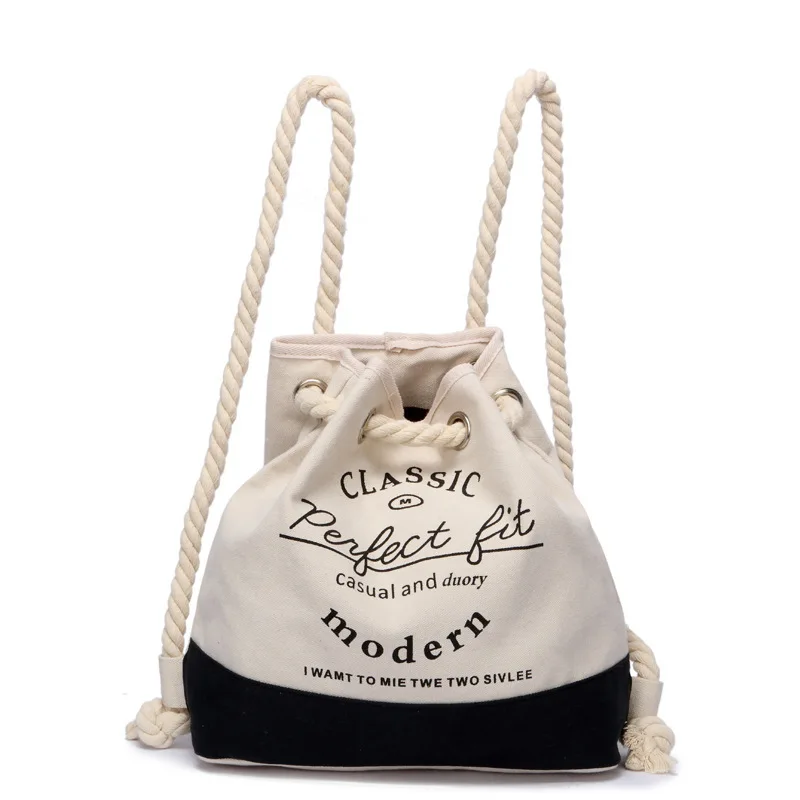 

New Ladies Travel Bag Simple and Stylish Drawstring Drawstring Anti-theft Shopping Shoulder Bag Made of High Quality Canvas Mate