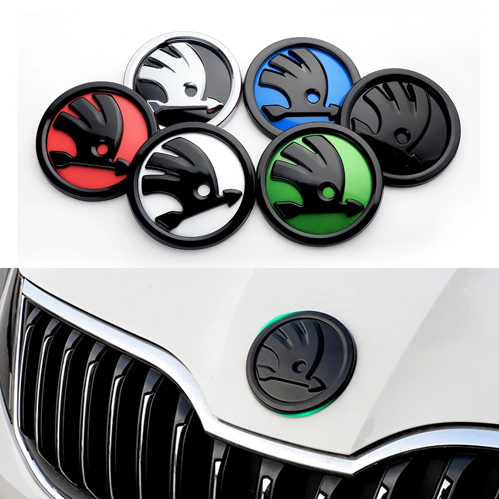 

ABS 80/90mm Car Front Hood Emblem Bonnet Sticker Rear Trunk Badge For Skoda Yeti Octavia 2 3 a5 Fabia Kodiaq Rapid Karoq Superb