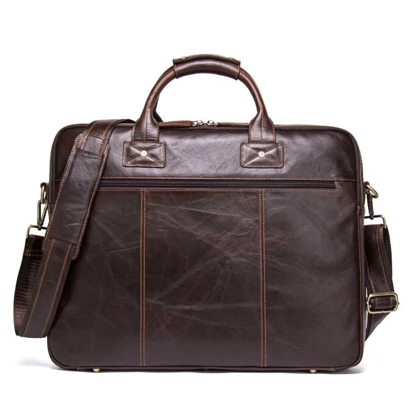 

Genuine Leather New Men's Briefcase Cowhide Business High Quality One Shoulder Messenger Bags Fashion Casual Crossbody Handbag