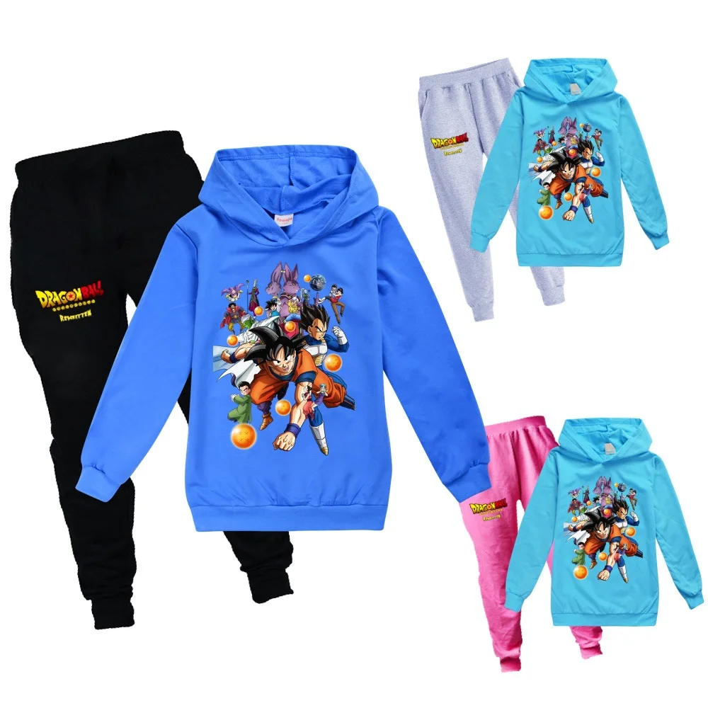 

Модный комплект детской одежды Son-Goku, детская одежда с аниме персонажами, свитер и штаны для мальчиков и девочек, комплект с толстовкой для п...
