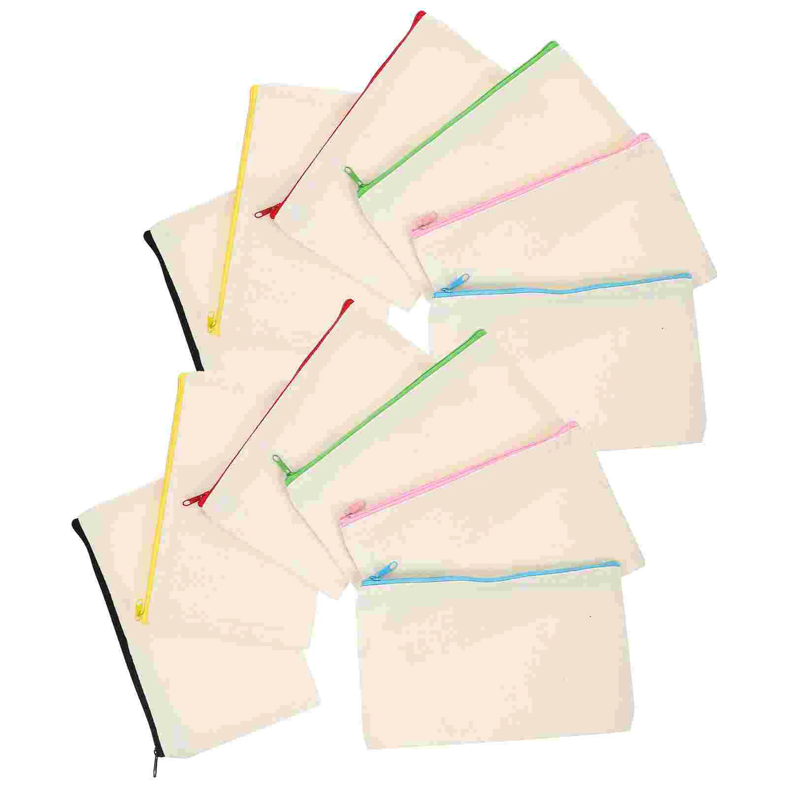 

Blank Canvas Case Craft Bag Makeup Pouch Cosmetics Zipper Bags Women Traveling