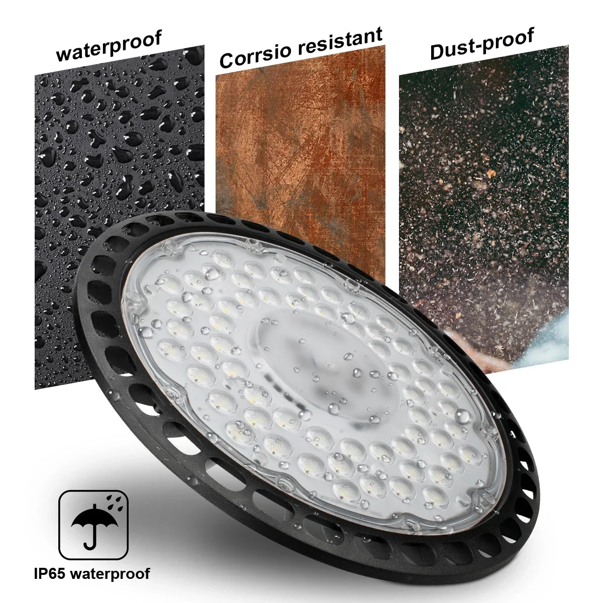 Лампа в виде НЛО для высоких промышленных помещений с защитой от воды IP65