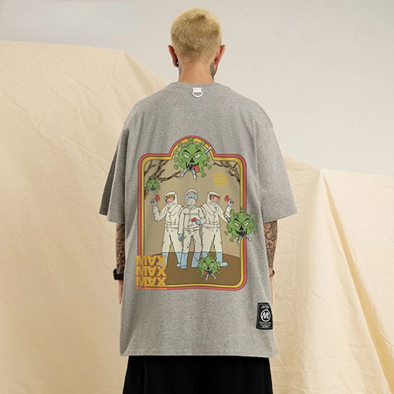 

Футболка с коротким рукавом для мужчин и женщин, брендовая свободная уличная одежда с принтом американская пародия