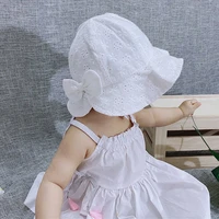 summer baby hat for girls cotton lace bow infant sun hat pirncess sweet baby cap toddler bucket hats kids accessories 3 15m