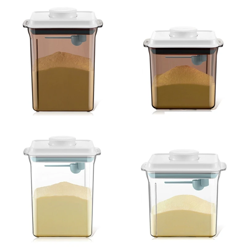 

Airtight Food Storage Baby Milk Powder Dispenser One Touch Container with Lids & Milk Spoon for Nuts Household Staples